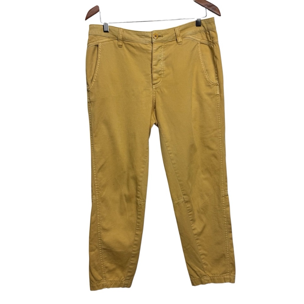 Prana Yellow Button Fly Outdoor Hiking Pants Size 10